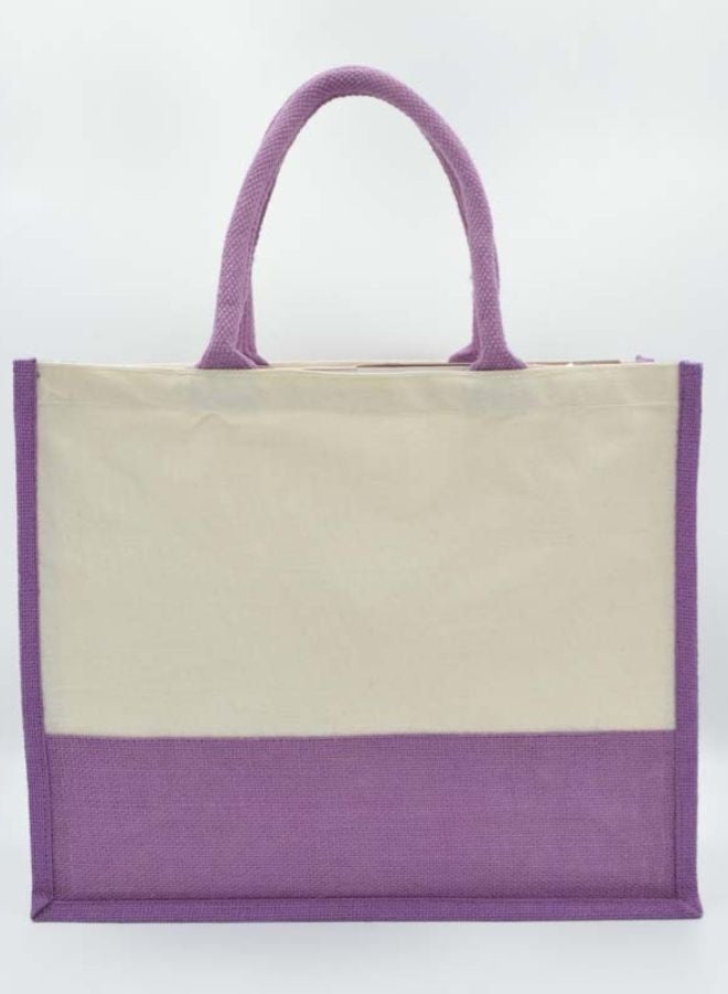 Fatio Set of 10 Jute Bags with Cream Canvas – Eco-Friendly Reusable Tote Bags - Image 2